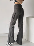 Women Sweatpants Flared Overalls Summer Retro Pants