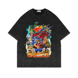 Washed and old short-sleeved T-shirt retro ONE PIECE