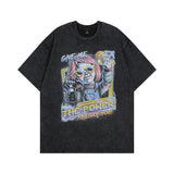 Men T Shirt Summer Dinosaur Print Oversize Short Sleeve T-shirt