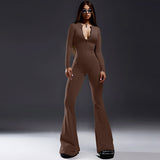 Women Jumpsuit Winter Zipper Sports Yoga Jumpsuit