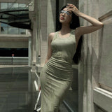 Women Dresses Spring Sheath Long Skirt Vest Dress (Csm202403)