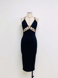 Women Dresses Sexy Sheath Hollow-out Suspender Dress Dress (Zns0409)