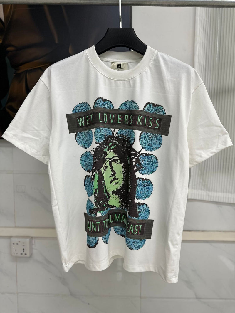 Mens T-shirts TRAVIS SCOTT BIG FACE print vintage short-sleeved T-shirt
