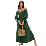 Women Dress Retro Lantern Sleeve Long Sleeve Dress Dress