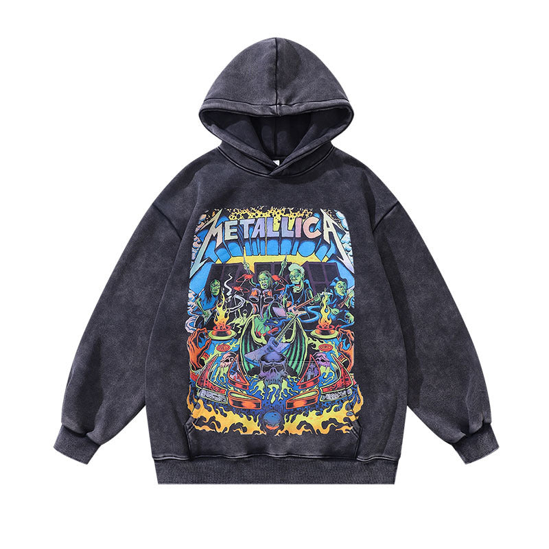 Men Hoodie Autumn and Winter Hip Hop Washed Couple Hoodies