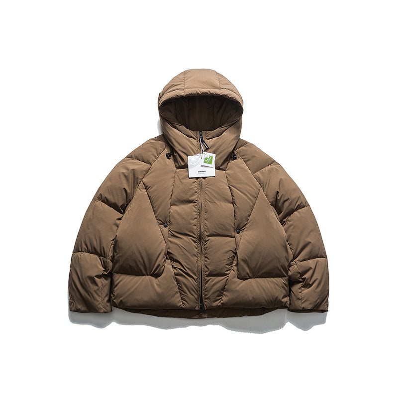 Unisex Winter Cotton Coat Cap down Jacket Vintage Bread down Jacket