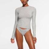 Women T-shirt Autumn Crew Neck Long Sleeve Turtleneck Top