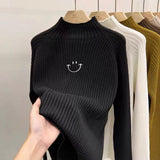 Women Knitted Pullover Turtleneck Sweater Women's Loose Sweater Autumn Winter Coat