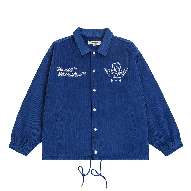 Men Jacket Coat Street Embroidery Letters Loose Jacket Coat
