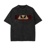 Washed retro cotton t-shirt printed washed old short sleeves