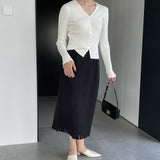 Women Knitted Skirt Autumn and Winter Knitting Skirt Straight Skirt