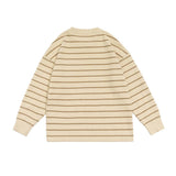 Unisex Sweater Fall Vintage Stripe Pocket Sweater