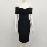 Women Dresses Bandage One-Piece Dress Stretch Sexy off-the-Shoulder Party Dress (Ont0408)
