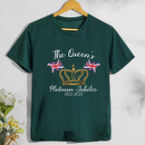 Inspired by Queen's Platinum Jubilee 2022 Elizabeth 70 Years T-shirt Short Sleeve T-shirt plus Size Loose
