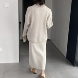 Women Knitted Two-Piece Set Autumn and Winter Suit Skirt Z822