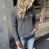 Women Knitted Sweater Autumn Solid Color