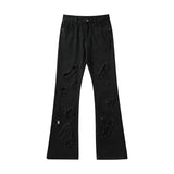 Men Jeans Ripped Straight Jeans Vintage Loose Denim Trousers