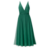 Women Date Dress Summer Sexy Tulle Skirt V-neck Dress Dress