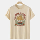 Here Comes the Sun Graphic Tees Western Women Oversized