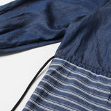 Women Dresses Spring Retro Denim Dress Women's Stand Collar Single-Breasted Dress (Qymy0409)