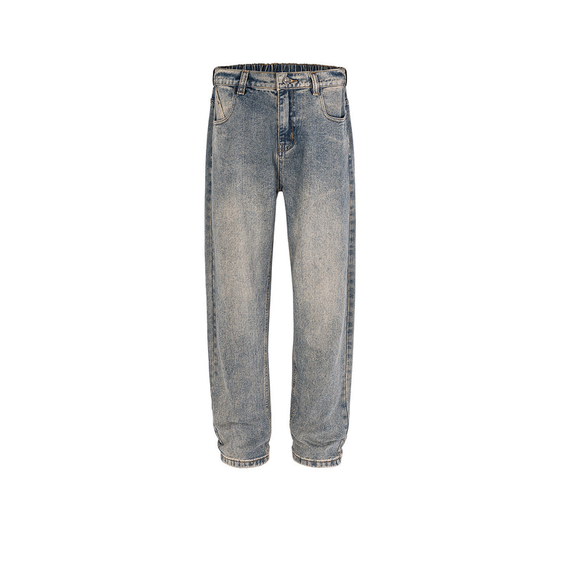 MIJKO Men's Vintage Pants MIJKO Men's Women's Wash Water Old Slim Straight Jeans