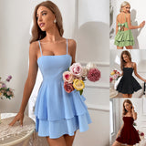 Women Dress Summer Backless Bow Short Skirt Sexy Sling Dress