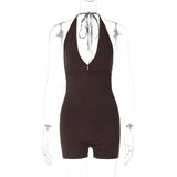 Women Jumpsuit Summer Sexy Backless Jumpsuit (Hawthaw0412)