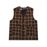 Men Vest Corduroy Plaid Vest