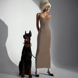 Women Dresses Winter Sexy Backless Cutout Sling Dress