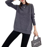 Women Knitwear Autumn and Winter round Neck Knitwear Loose Sweater