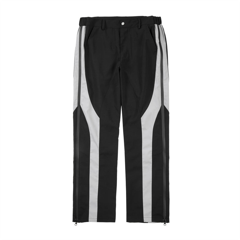Men Sweatpants Zipper Slit Stitching Trousers Casual Sports Straight Wide Leg Pants