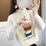 Women Knitwear Autumn and Winter round Neck Knitwear Loose Sweater