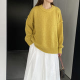 Women Winter Knitted Sweater Loose Sweater Autumn and Winter Loose-Fitting Long Sleeve Sweater 6t3602