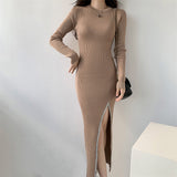 Women Maxi Dress Spring and Autumn Knitted Dress