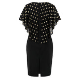 Women Date Dress Summer Polka Dot Printed Chiffon Dress V-neck Hip Skirt