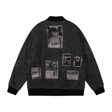 Unisex Jacket Autumn Nostalgic Stickers Jacket