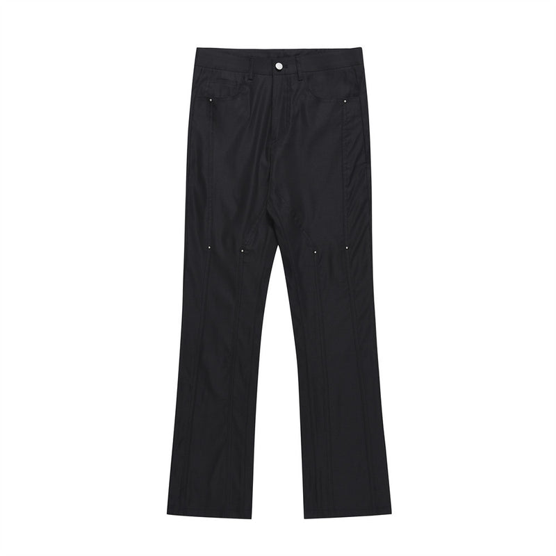 Men Sweatpants Rivet Slightly Flared Casual Pants Black Loose Trousers Trousers
