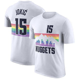 NBA T-Shirts NBA Basketball T-Shirt Nuggets Jokic Jersey Short Sleeve Men's Outdoor