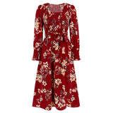 Women Date Dress Autumn and Winter round Neck Dress