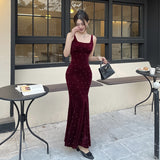 Women Dresses Fall Slim Fit Suspender Dress