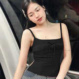 Women Tops Spring Slim-Fitting Suspenders Vest Sexy Backless Bow Top