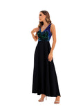 Women's Evening Gown Sexy Backless Chiffon Stitching Sequins Dress Evening Dress