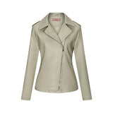 Red Leather Jacket Autumn and Winter Leather Coat for Women Short Lapels PU Leather Jacket