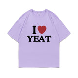 I Love Yeat Graphic Print T-shirt Summer Men Women Hip Hop
