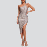 Women Evening Dress Leopard Print Dress Bandage One-Piece Dress Dress