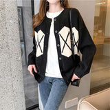 Women Knitwear Autumn Winter Retro Sweater Loose Knitted Cardigan