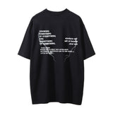 Men Vintage T-Shirt Printed T-shirt Men's Loose Distressed Washed round Neck Short Sleeve