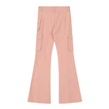 Women Pants Multi-Pocket Workwear Bell-Bottom Pants Women's Trousers