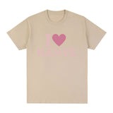 I Heart Kanye West Letter Print T-shirt Men Fashion Vintage