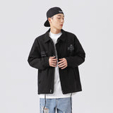 Unisex Jacket Workwear Jacket Lapel Loose Motorcycle Jacket